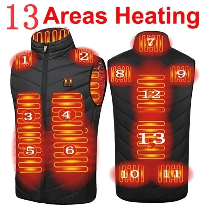 9 Areas Electric Heated Vest For Men USB Infrared Self Heating Vest Men Thermal Jacket Tactical Bodywarmer Veste Chauffante