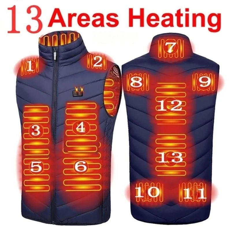 9 Areas Electric Heated Vest For Men USB Infrared Self Heating Vest Men Thermal Jacket Tactical Bodywarmer Veste Chauffante