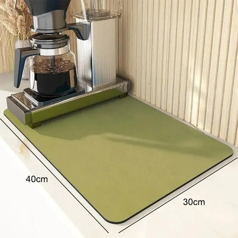 1pcs Tableware Mat Super Absorbent Coffee Plate Large Kitchen Absorbent Drying Pad Quick Drying Drainage Pad Gray Blue