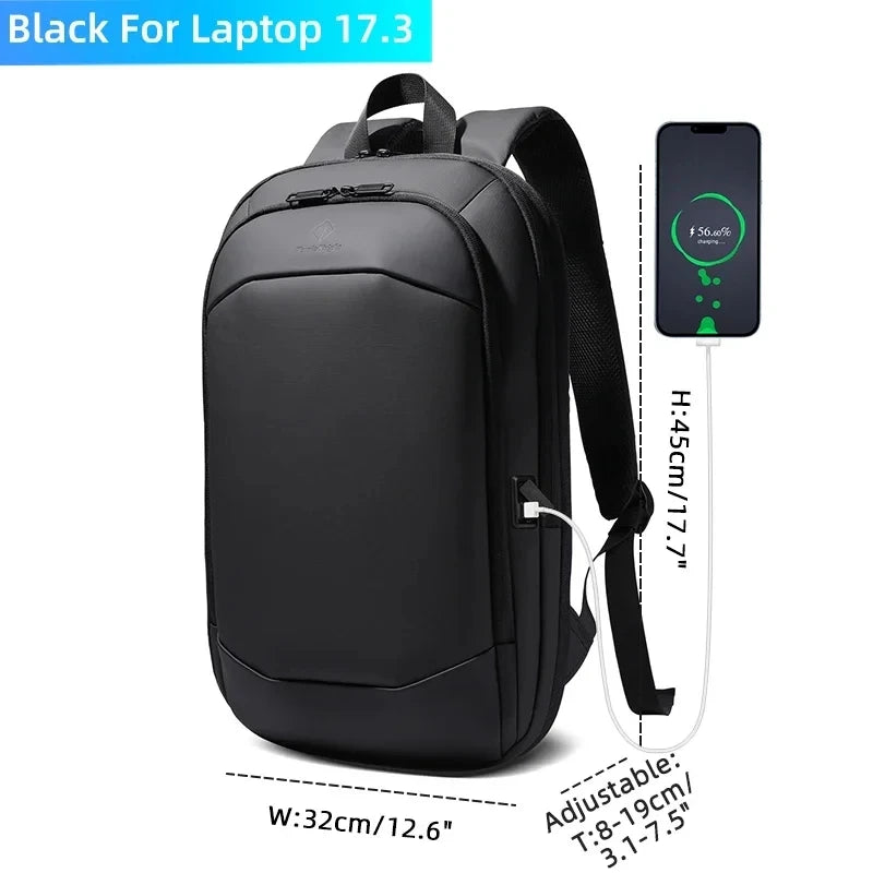 HcanKcan Men's Waterproof Backpack Business Laptop packs Travel Male Expandable Bags USB Charging Multifunction Women's Backpack