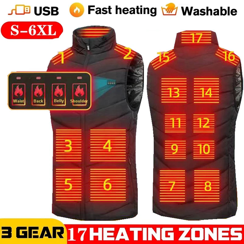 9 Areas Electric Heated Vest For Men USB Infrared Self Heating Vest Men Thermal Jacket Tactical Bodywarmer Veste Chauffante