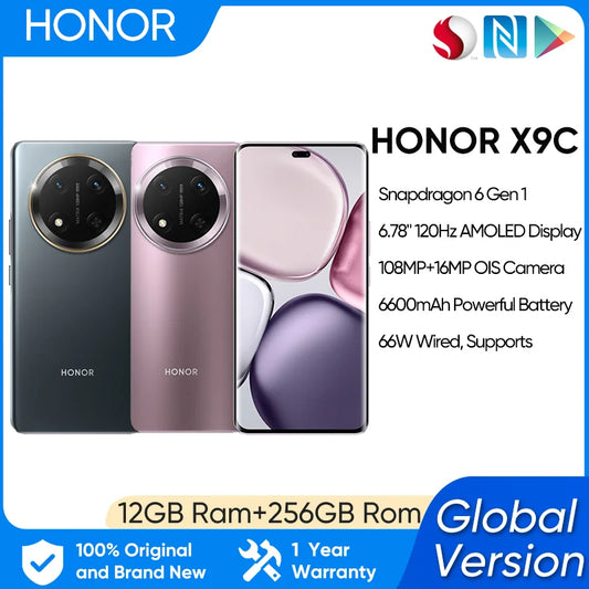 2024 HONOR X9C 5G Global Version Snapdragon 6 Gen 1 6.78" 120Hz AMOLED PWM Display 6600mAh Powerful Battery 108MP OIS Camera